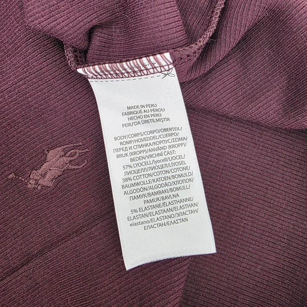 Polo Ralph Lauren Plum Stretch Blend Ribbed Turtleneck Women's Size Large - Picture 6 of 9
